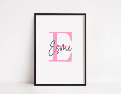 Name Initial Print | Personalised Print | Bedroom Print