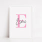 Name Initial Print | Personalised Print | Bedroom Print