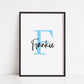 Name Initial Print | Personalised Print | Bedroom Print