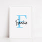 Name Initial Print | Personalised Print | Bedroom Print