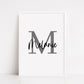 Name Initial Print | Personalised Print | Bedroom Print