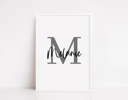 Name Initial Print | Personalised Print | Bedroom Print