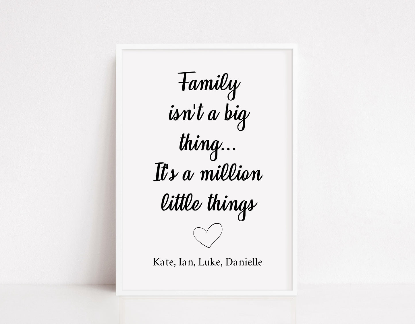 Family Print | Family Isn't A Big Thing, It's A Million Little Things | Quote Print | Family Gift