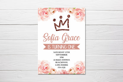 Floral Invitations | A6 Invites | Girly Invitations | Party Invitations