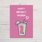 Personalised Pink Birthday Card | Happy Birthday Greetings Card | Card For Her