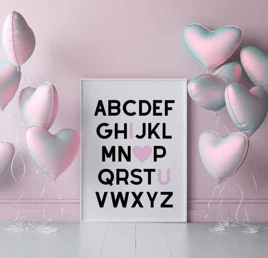 Alphabet Print | I Love You Print | Quote Prints | I Love You Gift