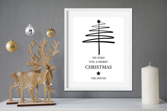 Christmas Print | We Wish You A Merry Christmas | Christmas Décor | Personalised Christmas Print