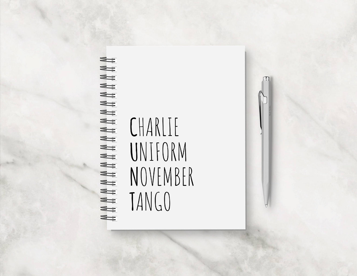 Funny Notebook | Charlie Uniform November Tango | Banter Notebook | Notepad