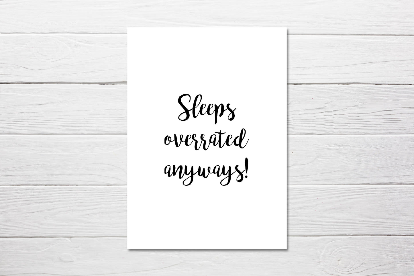 Baby Shower Card | Sleeps Overrated Anyways | Mummy To Be | Funny Joke Card | New Baby