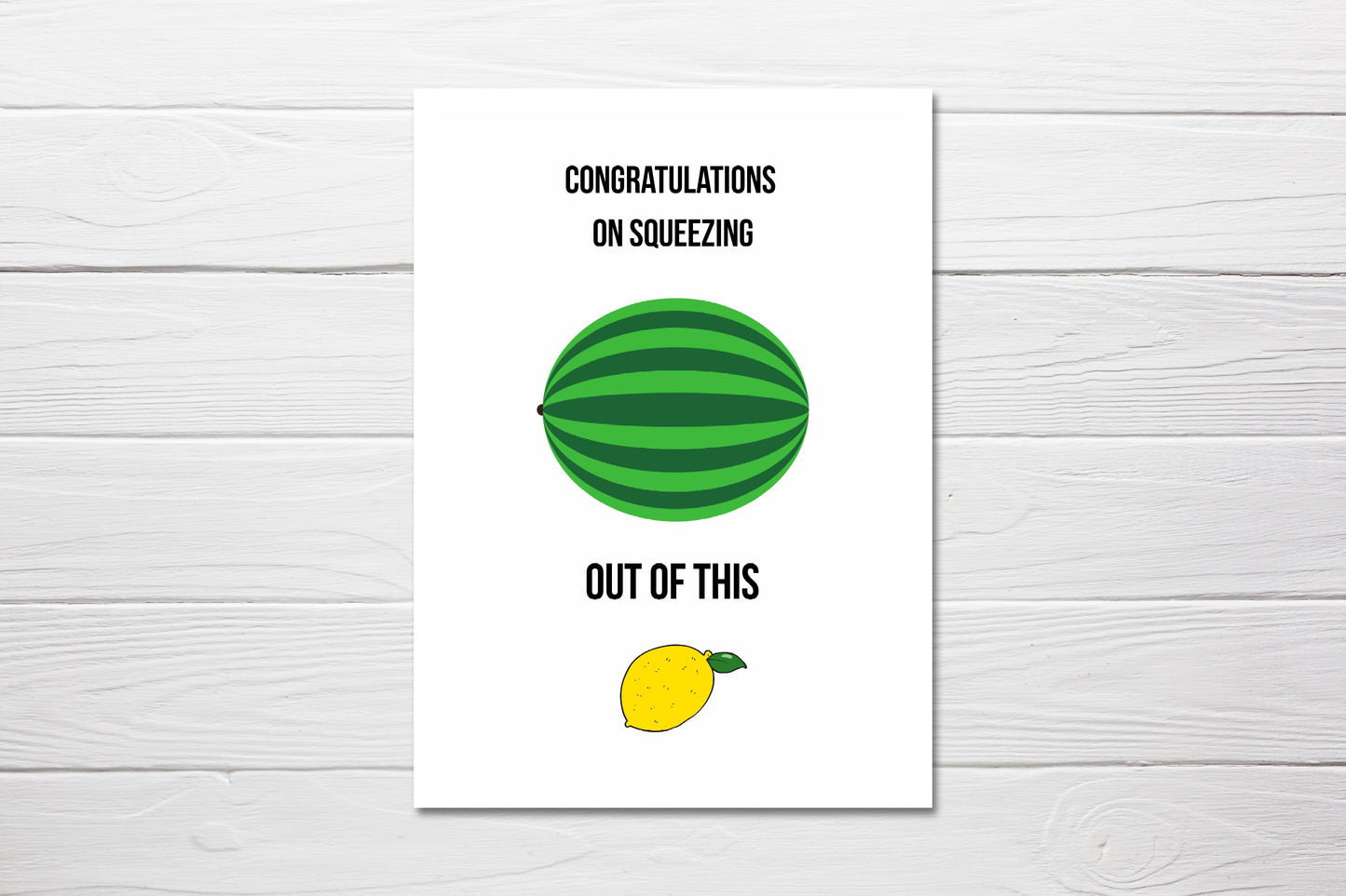 New Baby Card | Congratulations On Squeezing This Out Of This | Baby Shower Card | Funny Card | Joke Card