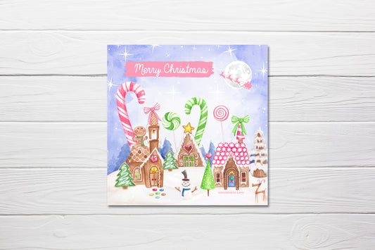 Christmas Card | Gingerbread Land Theme | Cute Christmas Cards | Single Or Pack Of 10