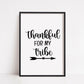 Family Print | Thankful For My Tribe | Quote Print