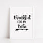 Family Print | Thankful For My Tribe | Quote Print