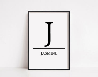 Nursery Print | Personalised Initial/Name Print | Children's Bedroom Print