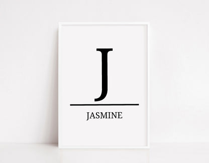 Nursery Print | Personalised Initial/Name Print | Children's Bedroom Print