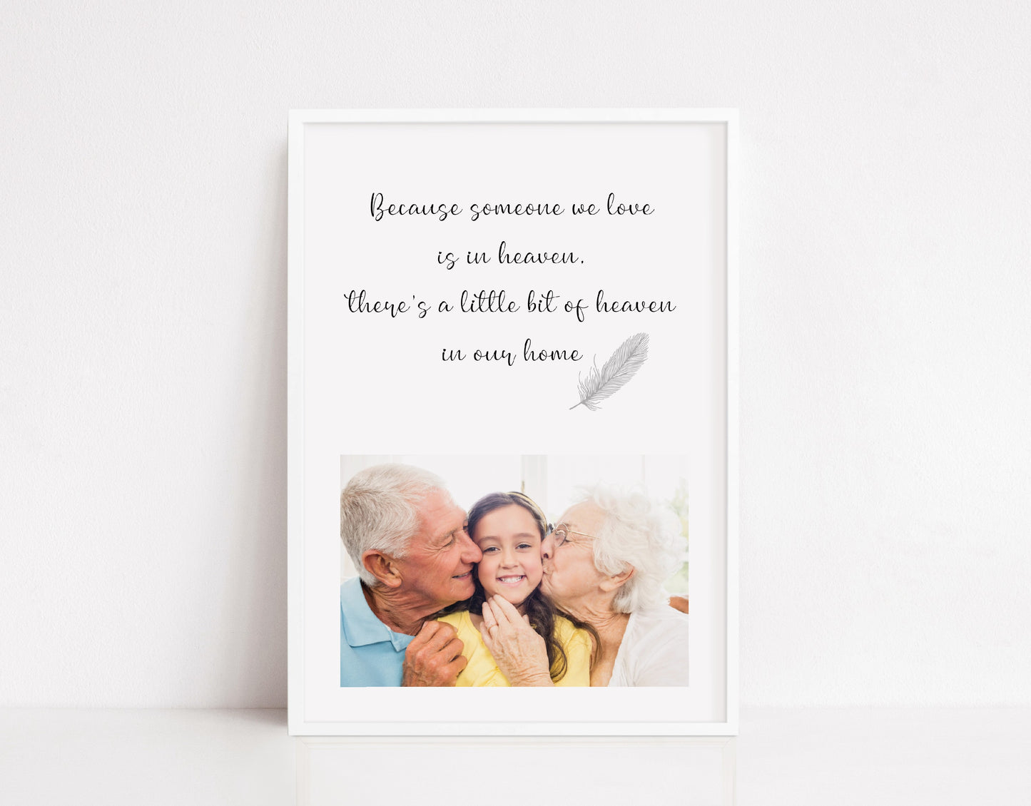 Memory Print | Because Someone We Love Is In Heaven There's A Little Bit Of Heaven In Our Home| Heaven Print | Personalised Memory Print