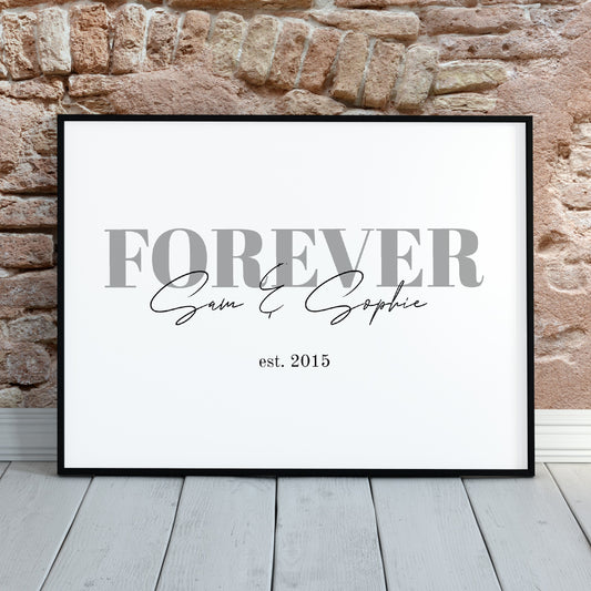 Couples Print | Forever Custom Print | Personalised Print | Anniversary Print | Valentines Day Print