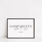 Godparent Print | Godchildren Names | Personalised Godparents| Godparent Gift