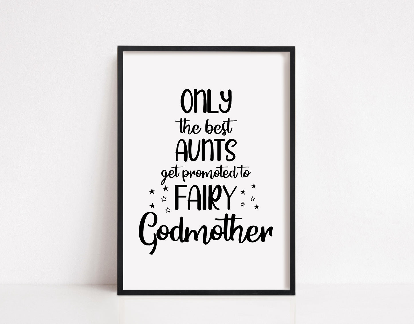 Godmother Print | Only The Best Aunts Get Promoted To Fairy Godmother | Godparent Gift | Fairy Godmother Quote