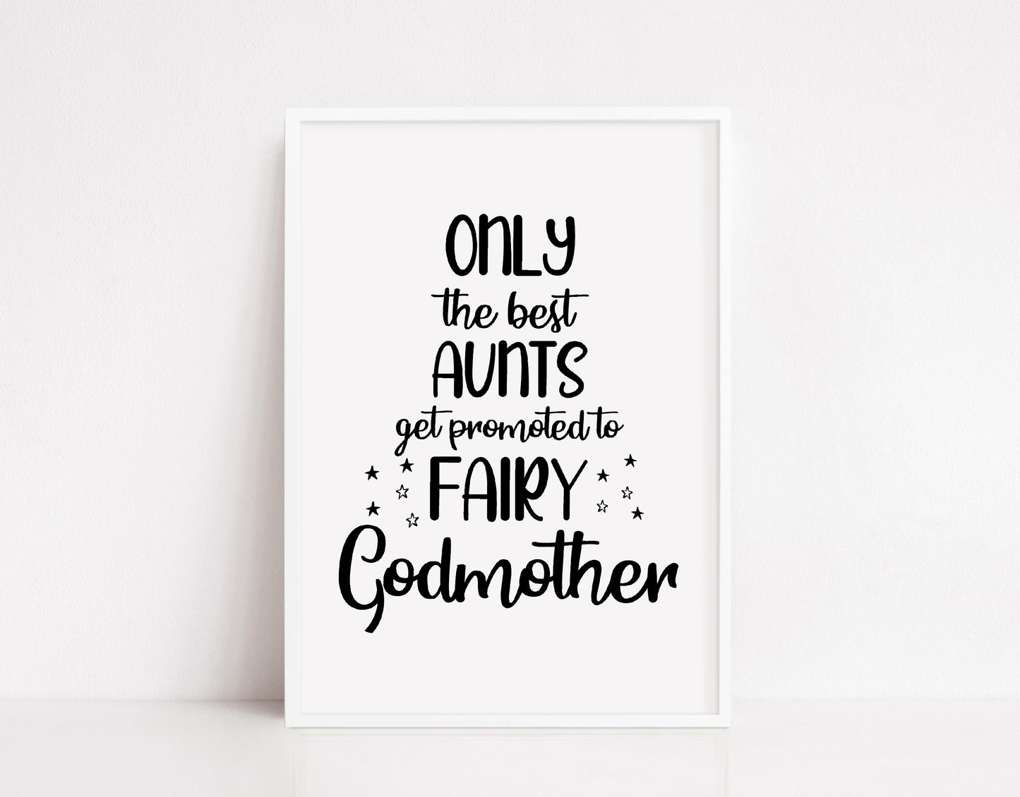 Godmother Print | Only The Best Aunts Get Promoted To Fairy Godmother | Godparent Gift | Fairy Godmother Quote