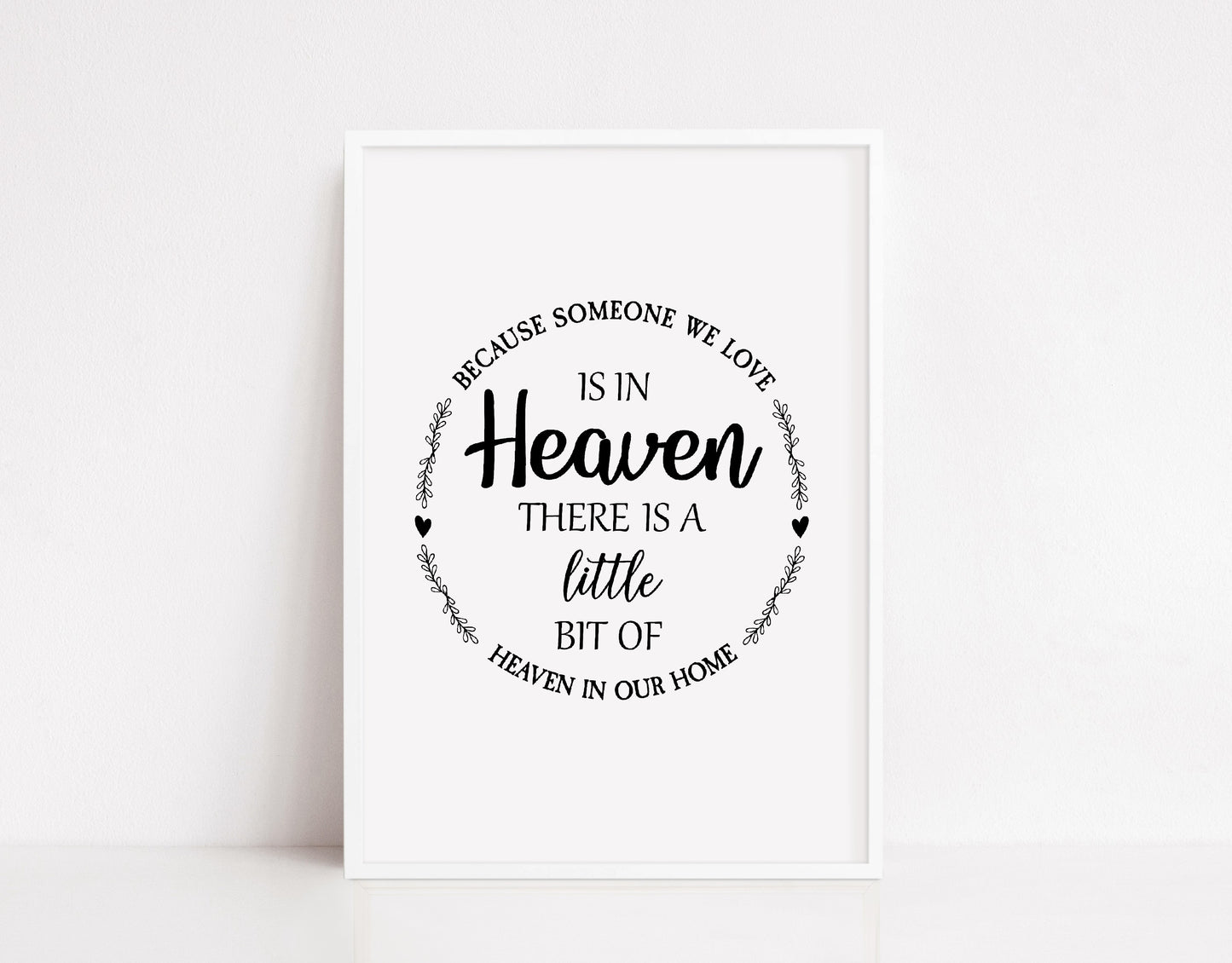 Quote Print | Because Someone We Love Is In Heaven There Is A Little Bit Of Heaven In Our Home | Heaven Print | Loving Memory Print