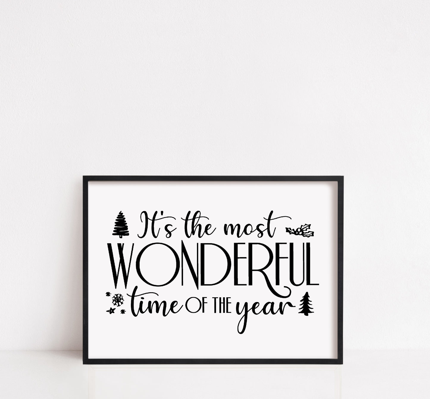 Christmas Print | It's The Most Wonderful Time Of The Year | Christmas Décor | Quote Print