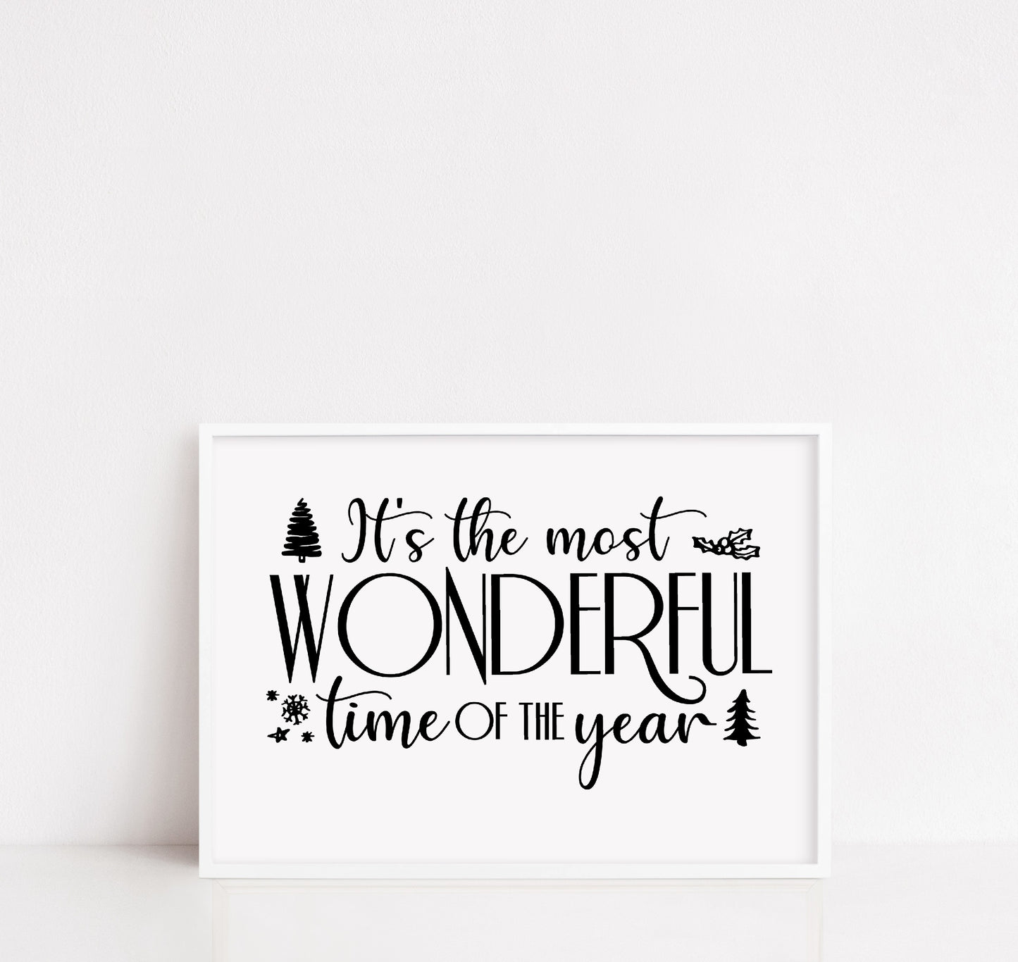 Christmas Print | It's The Most Wonderful Time Of The Year | Christmas Décor | Quote Print