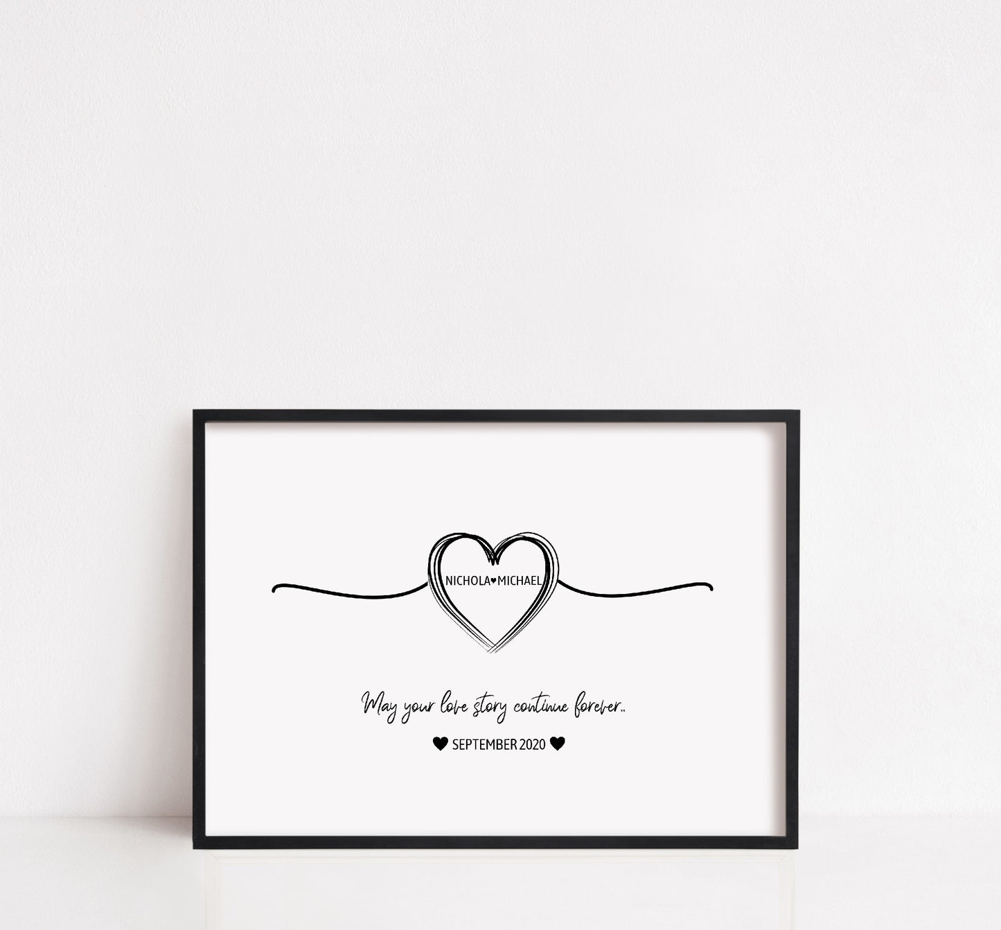 Couples Print | May Your Love Story Continue Forever | Personalised Print