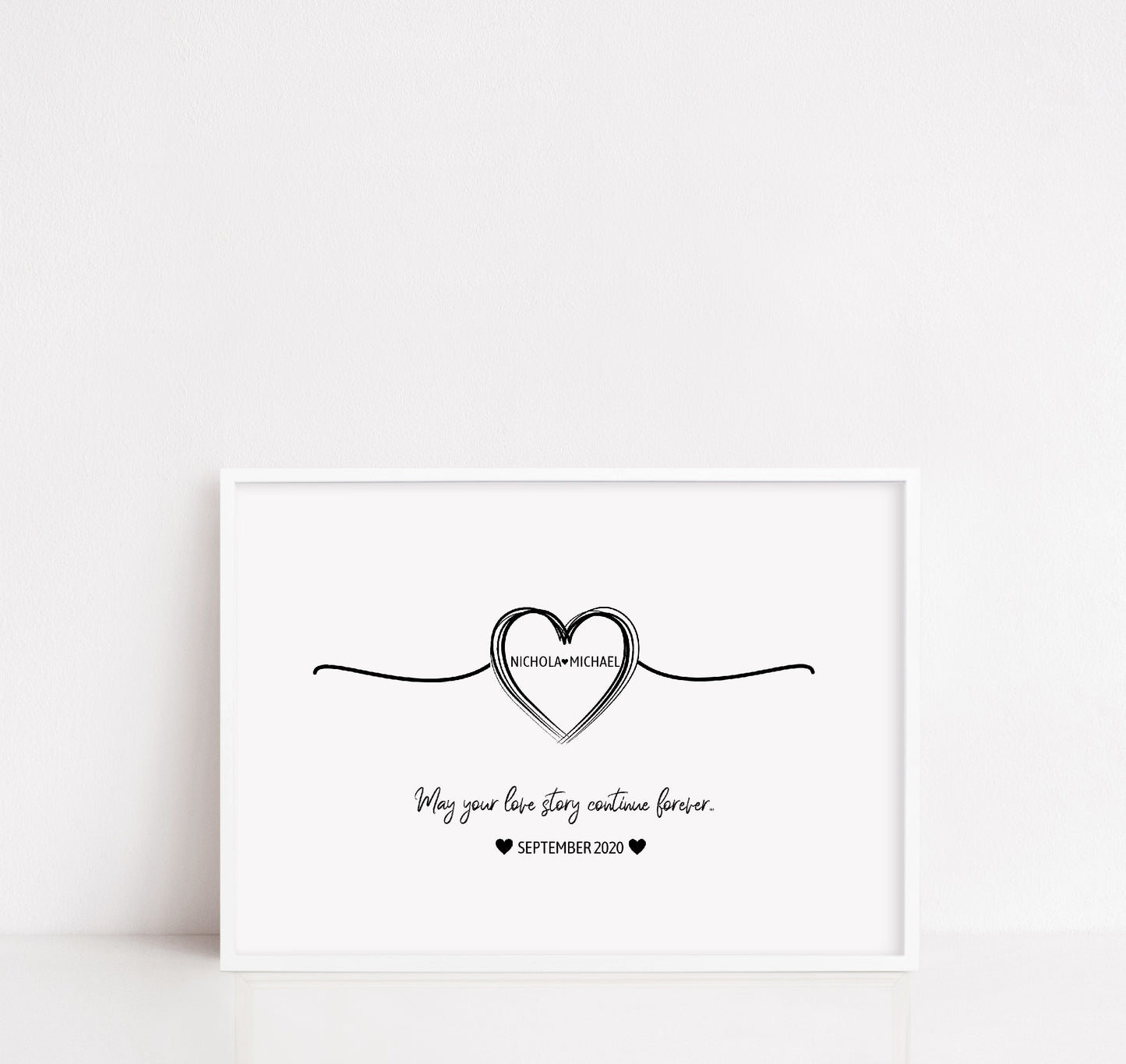 Couples Print | May Your Love Story Continue Forever | Personalised Print