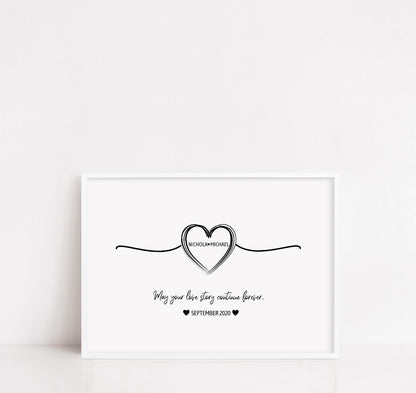 Couples Print | May Your Love Story Continue Forever | Personalised Print