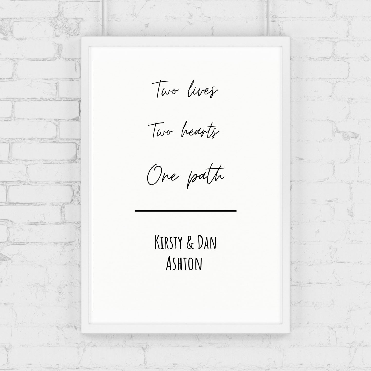 Couples Print | Two Lives, Two Hearts, One Path | Personalised Print | Anniversary Print | Valentines Day Print | Wedding Print