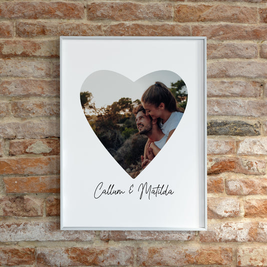 Couples Print | Heart Photo Print | Personalised Print | Anniversary Print | Valentines Day Print | Wedding Print