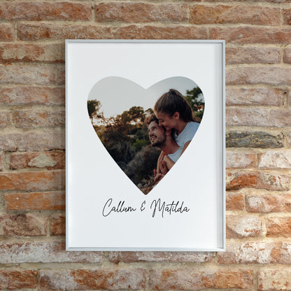 Couples Print | Heart Photo Print | Personalised Print | Anniversary Print | Valentines Day Print