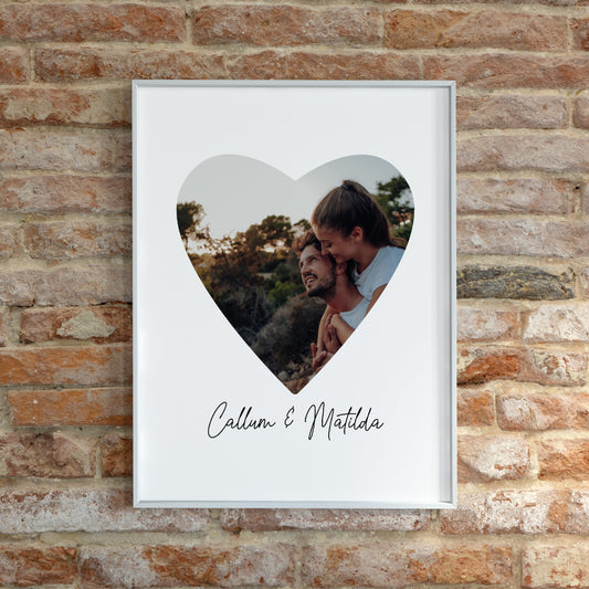 Couples Print | Heart Photo Print | Personalised Print | Anniversary Print | Valentines Day Print