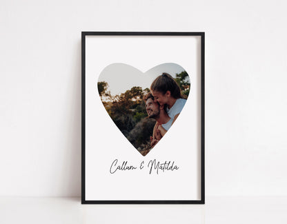 Couples Print | Heart Photo Print | Personalised Print | Anniversary Print | Valentines Day Print