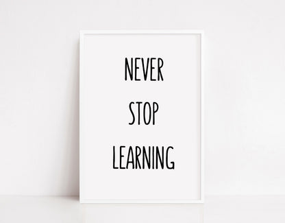 Children's Print | Never Stop Learning | Playroom Print