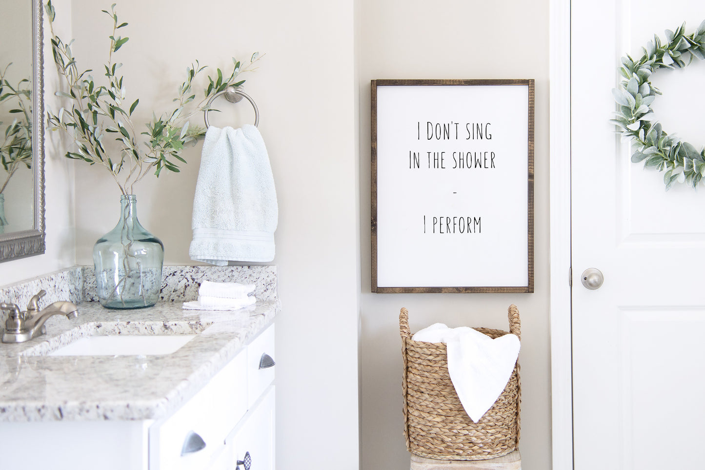 Bathroom Print | I Don't Sing In The Shower - I Perform | Quote Print