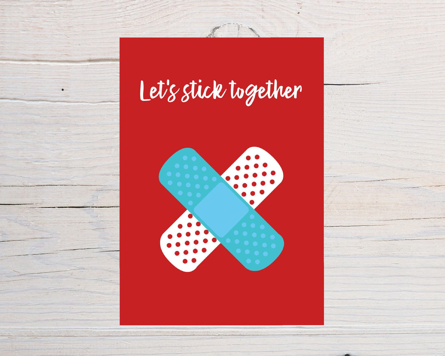 Valentines Card | Let's Stick Together | Funny Card | Joke Card