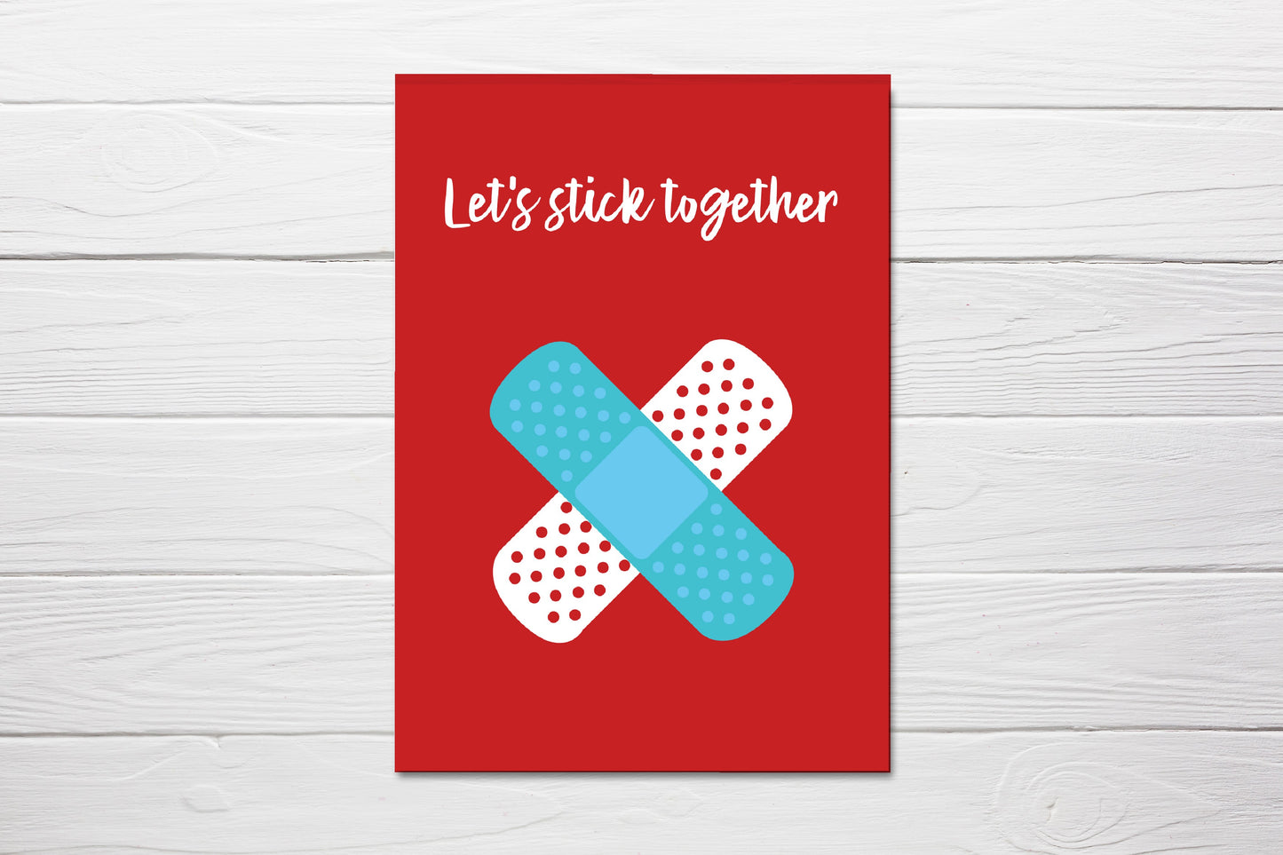 Valentines Card | Let's Stick Together | Funny Card | Joke Card