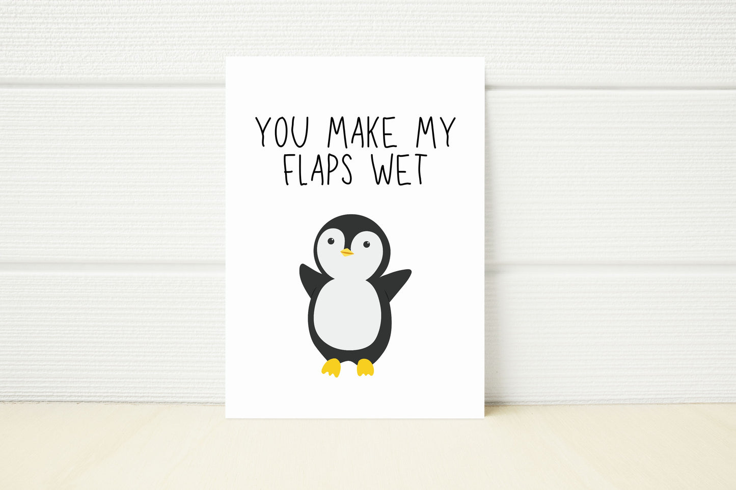 SALE - Valentines Card | Anniversary Card | You Make My Flaps Wet | Funny Card | Rude Penguin Card | Joke Card