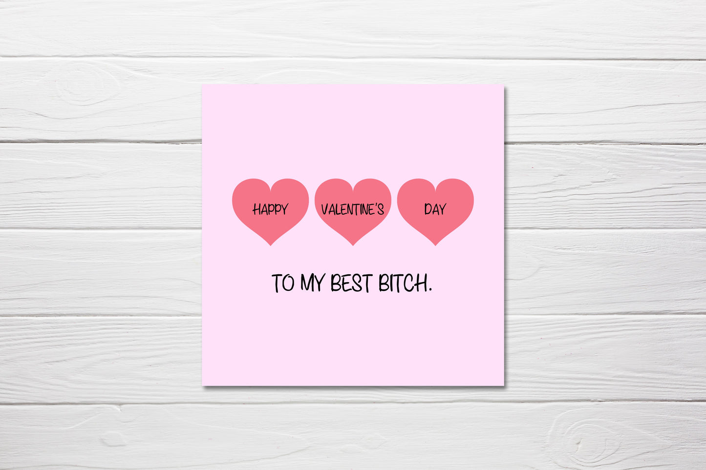 Valentines Card | Happy Valentine's Day To My Best Bitch | Galentines Day Card | Friend Card