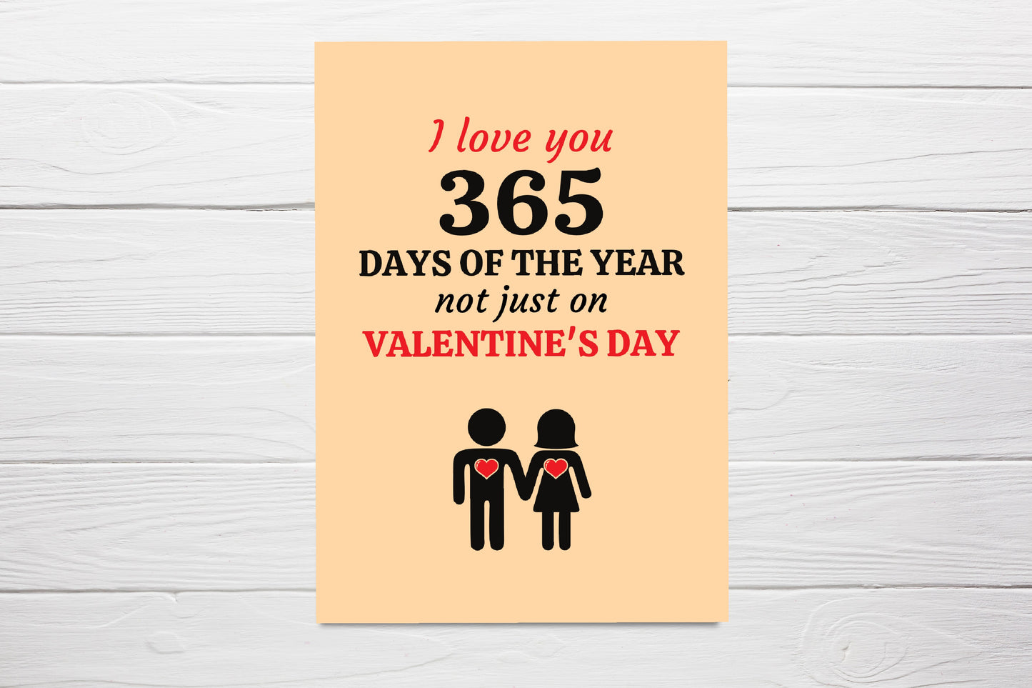 Valentines Card | I Love You 365 Days | Cute Card