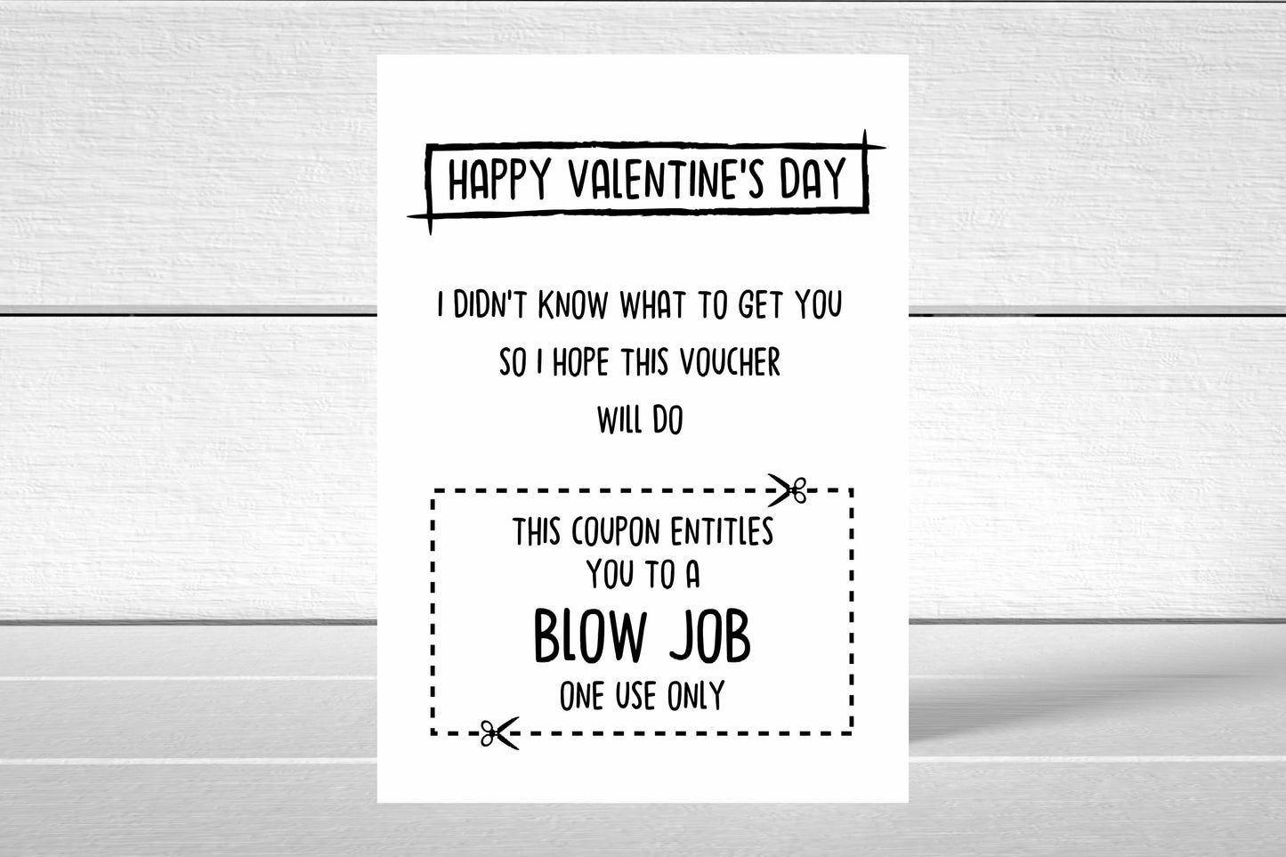 Valentines Card | Blow Job Coupon Card | Funny Card | Rude Card | Joke Card