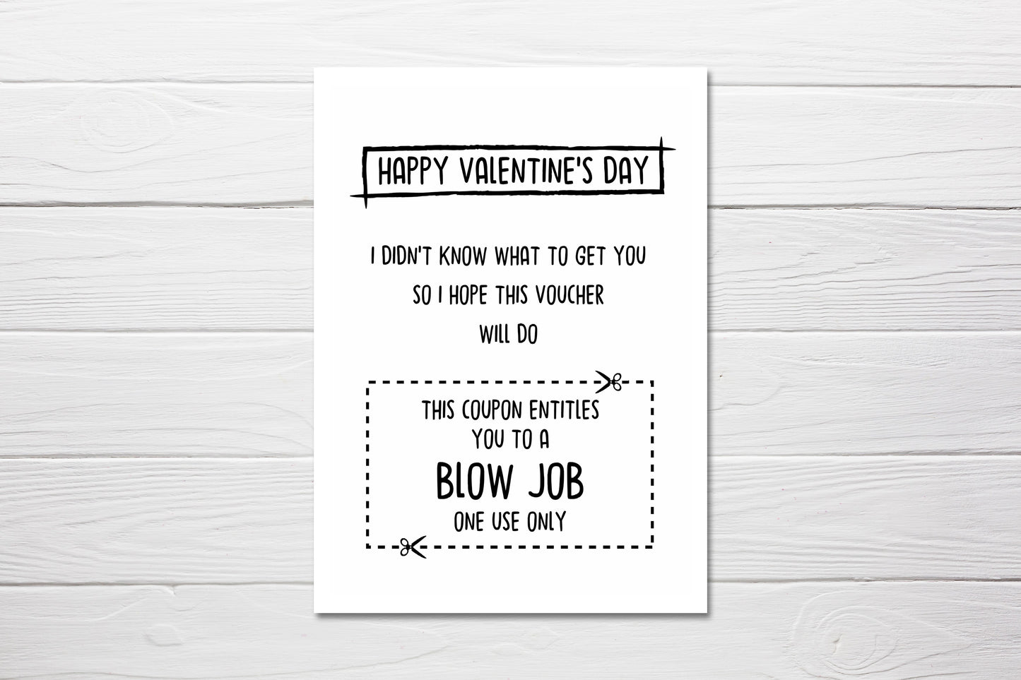 Valentines Card | Blow Job Coupon Card | Funny Card | Rude Card | Joke Card