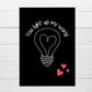 Valentines Card | Anniversary Card | You Light Up My World | Couples Card