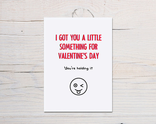 Valentines Card | I Got You A Little Something For Valentine's Day - You're Holding It | Funny Valentines Card