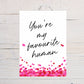 Valentines Card | Anniversary Card | You're My Favourite Human | Friend Card | Couples Card