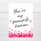 Valentines Card | Anniversary Card | You're My Favourite Human | Friend Card | Couples Card