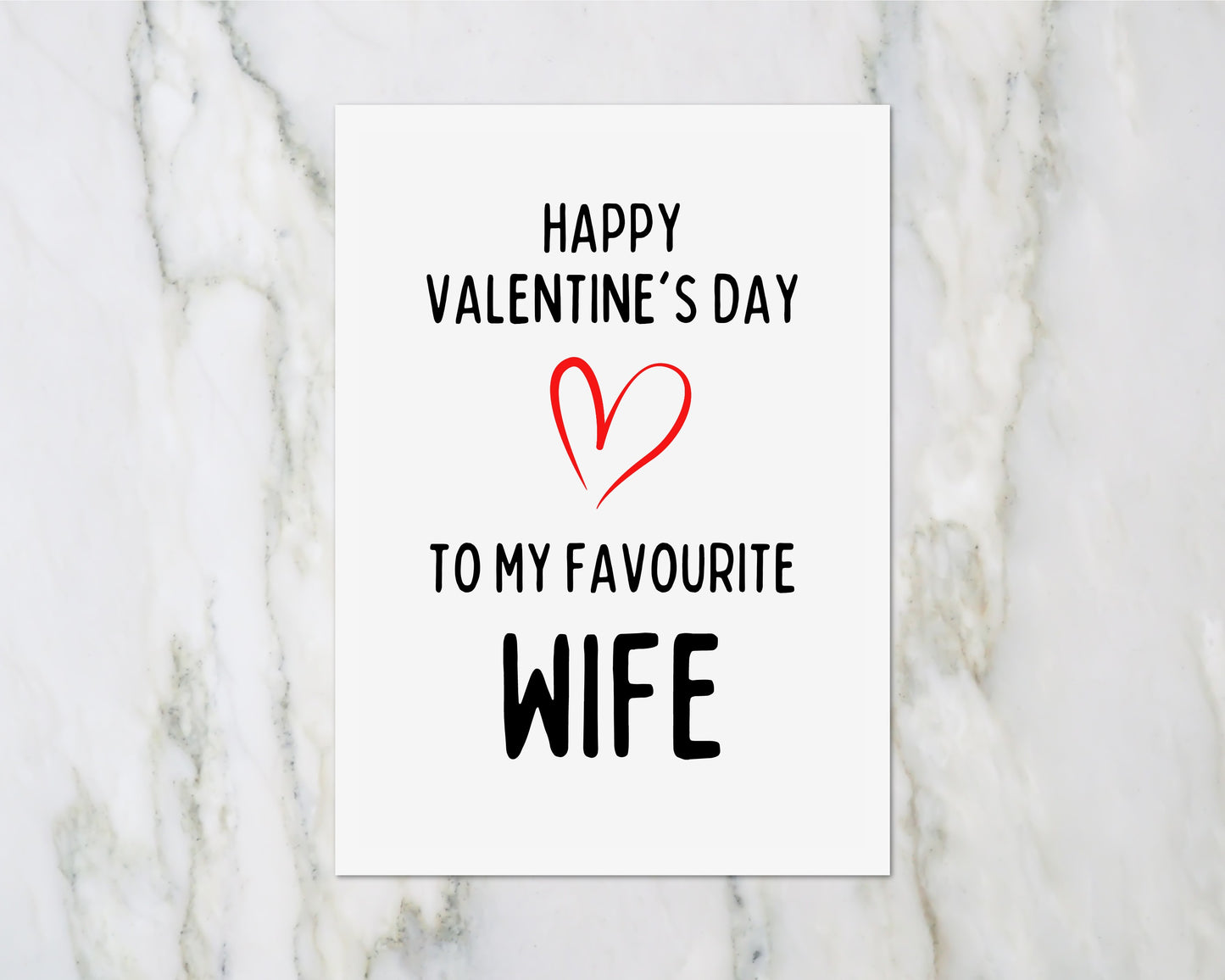 Valentines Card | Happy Valentine's Day To My Favourite Wife | Funny Valentines Card | Rude Valentines Card