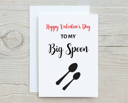 Valentines Card | To My Big Spoon | Funny Card | Joke Card